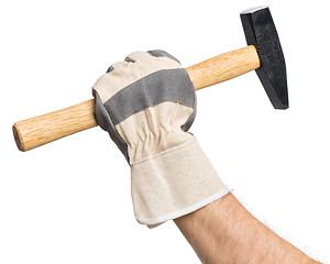 Image showing Worker hand with Hammer