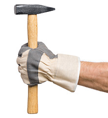 Image showing Worker hand with Hammer