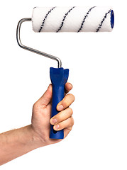 Image showing Hand with paint roller