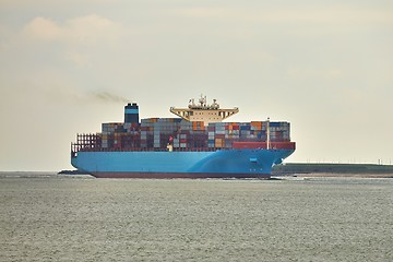 Image showing Huge Container Ship in the Port of Rotterdam