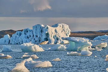 Image showing Glacial lake with icebergs