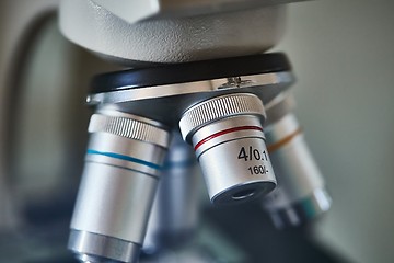 Image showing Microscope lens closeup