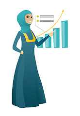 Image showing Successful business woman pointing at chart.