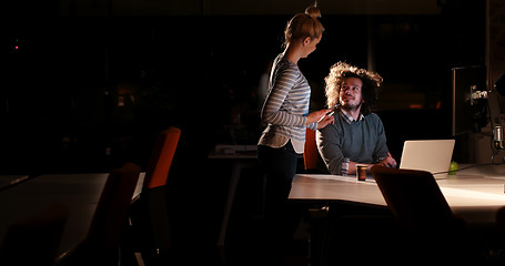 Image showing young designers in the night office