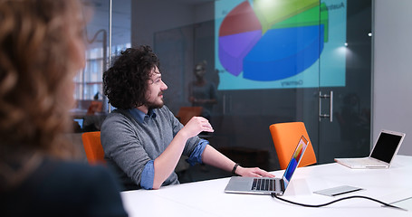 Image showing Startup Business Team At A Meeting at modern office building