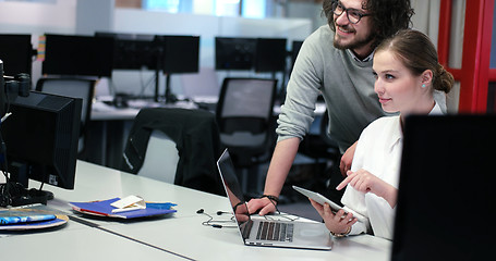 Image showing Business People Working With laptop in office