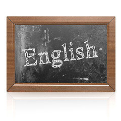 Image showing English written on blackboard
