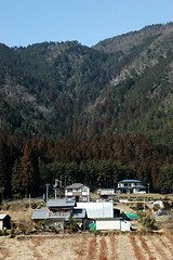 Image showing House japan style in front of the mountain
