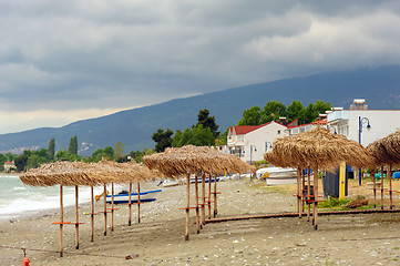 Image showing Empty beach in Leptokaria, Macedonia, Greece