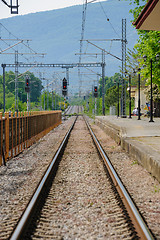 Image showing Railway station in Leptokaria, Greece