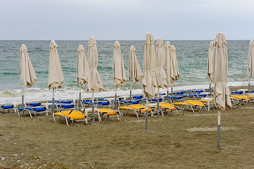 Image showing Empty beach in Leptokaria, Macedonia, Greece