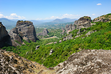 Image showing Meteora rocks near Kalambaka town, Greece