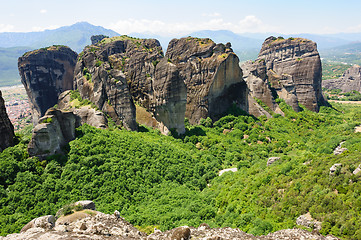 Image showing Meteora rocks near Kalambaka town, Greece