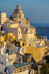 Image showing Fira village street view at Santorini island, Greece