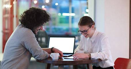 Image showing Business People Working With laptop in office