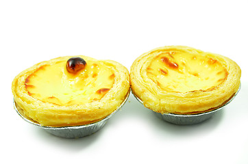 Image showing Fresh baked egg tarts or custard tarts