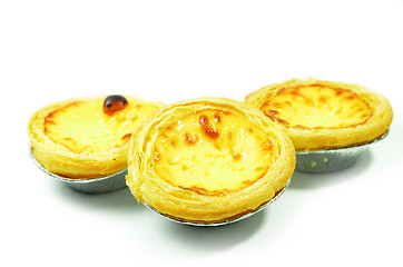 Image showing Fresh baked egg tarts or custard tarts