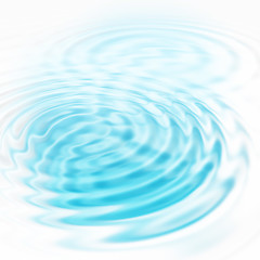 Image showing Abstract blue circular water ripples