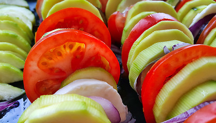 Image showing Cut vegetables cooked for baking