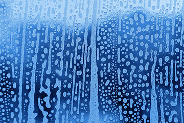 Image showing Soap foam pattern on glass