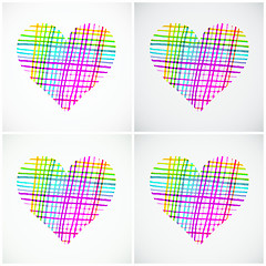 Image showing Collage with abstract hearts