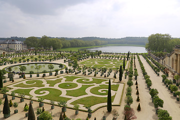 Image showing The famous gardens of the Royal Palace of Versailles near Paris