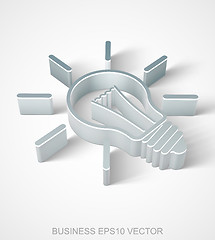 Image showing Business icon: extruded Metallic Light Bulb, EPS 10 vector.