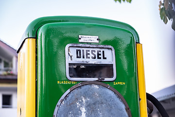 Image showing Historic fuel dispenser for diesel