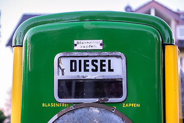 Image showing Historic fuel dispenser for diesel