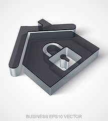Image showing Finance icon: extruded Black Transparent Plastic Home, EPS 10 vector.