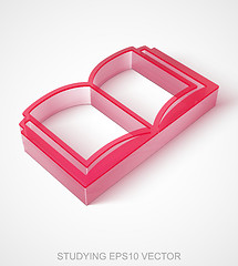 Image showing Learning icon: extruded Red Transparent Plastic Book, EPS 10 vector.