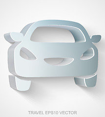 Image showing Vacation icon: extruded Metallic Car, EPS 10 vector.