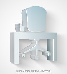 Image showing Business icon: extruded Metallic Office, EPS 10 vector.