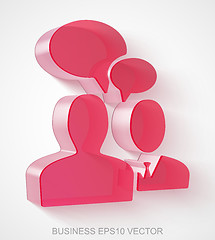 Image showing Finance icon: extruded Red Transparent Plastic Business Meeting, EPS 10 vector.