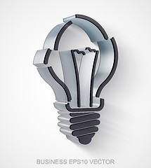 Image showing Finance icon: extruded Black Transparent Plastic Light Bulb, EPS 10 vector.