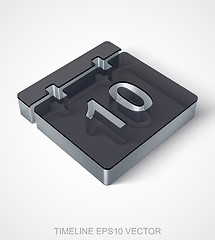 Image showing Time icon: extruded Black Transparent Plastic Calendar, EPS 10 vector.