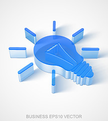 Image showing Business icon: extruded Blue Transparent Plastic Light Bulb, EPS 10 vector.