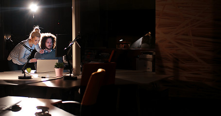 Image showing young designers in the night office