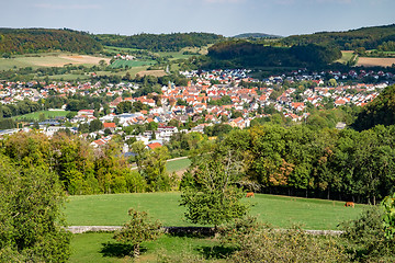 Image showing View to the roofs of Noerdlingen