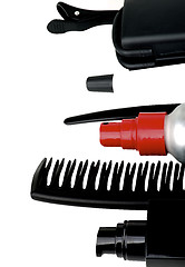 Image showing Comb and Hair Styling Products