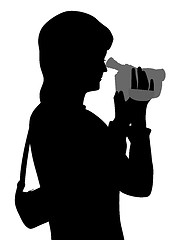 Image showing Woman with video camera