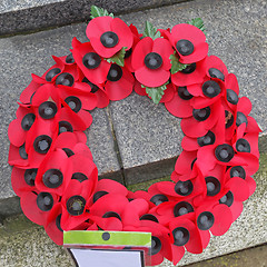 Image showing Poppy Remembrance Wreath