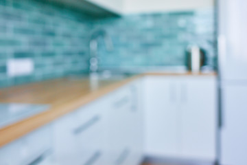 Image showing Blurred image of kitchen interior