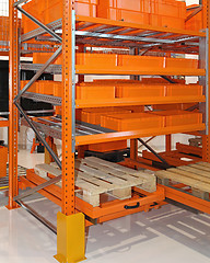 Image showing Orange Warehouse Shelf