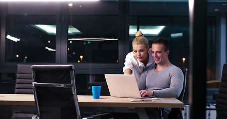 Image showing young designers in the night office