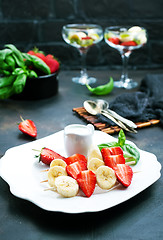 Image showing banana with strawberry