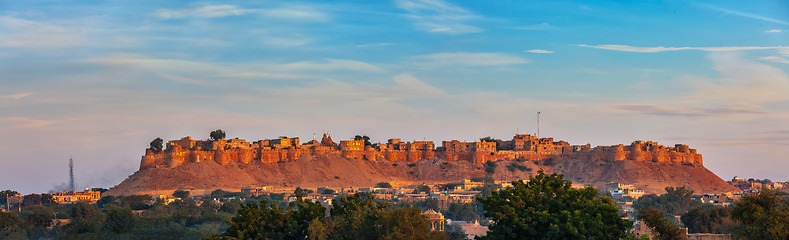 Image showing Panorama of Jaisalmer Fort known as the Golden Fort Sonar quila,