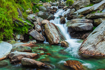 Image showing Bhagsu waterfall. Bhagsu, Himachal Pradesh, India