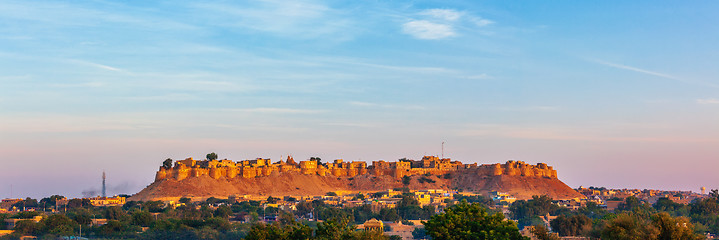 Image showing Panorama of Jaisalmer Fort known as the Golden Fort Sonar quila,