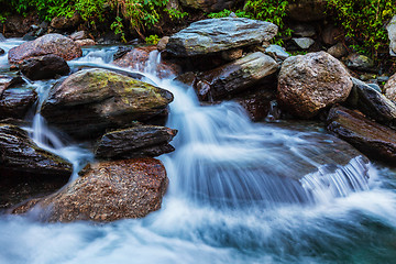 Image showing Bhagsu waterfall. Bhagsu, Himachal Pradesh, India